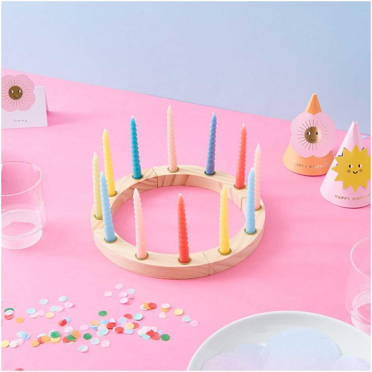 Produktbild: Premium Set Holzring aus Kiefernholz mit Holzzahlen, bunt