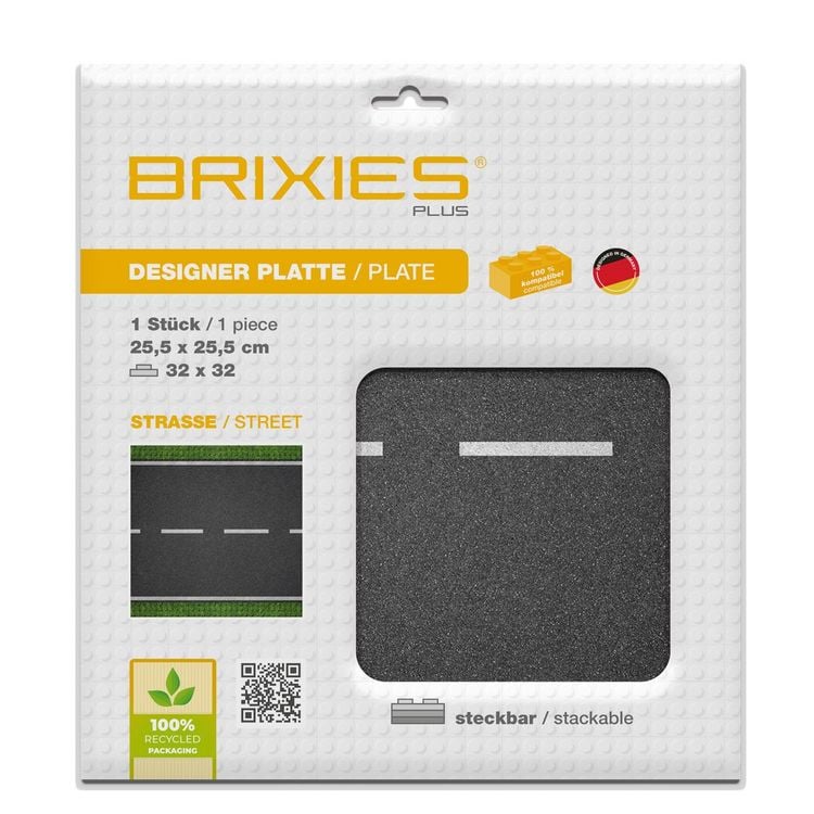 Produktbild: BRIXIES 225005 - Platte 32 x 32 Strasse gerade, Fotorealistische Bauplatte, 1 St&uuml;ck