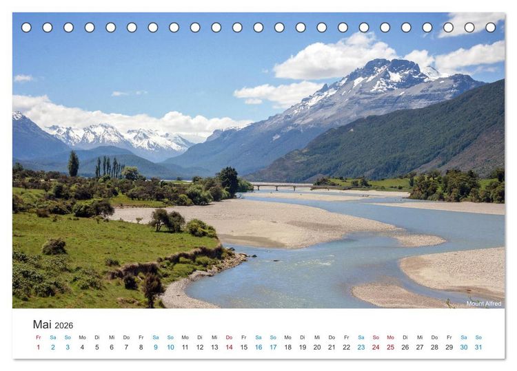 Produktbild: Neuseelands Berge (Tischkalender 2026 DIN A5 quer), CALVENDO Monatskalender