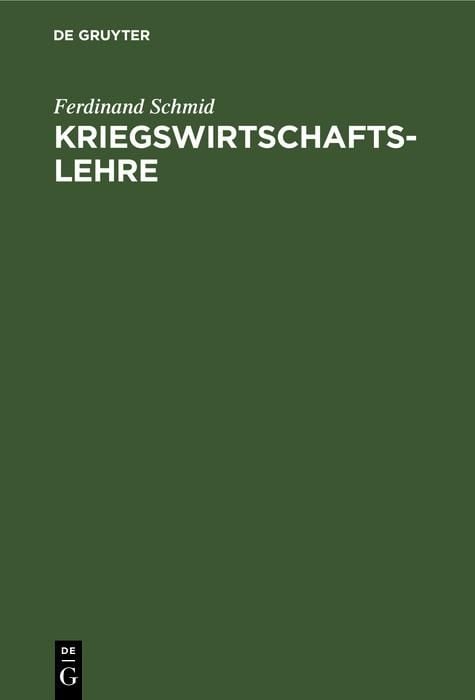 Produktbild: Kriegswirtschaftslehre