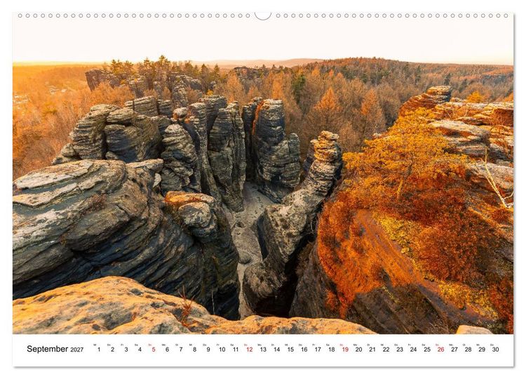 Produktbild: S&auml;chsische Schweiz - Wandern im Elbsandsteingebirge (hochwertiger Premium Wandkalender 2027 DIN A2 quer), Kunstdruck in Hochglanz