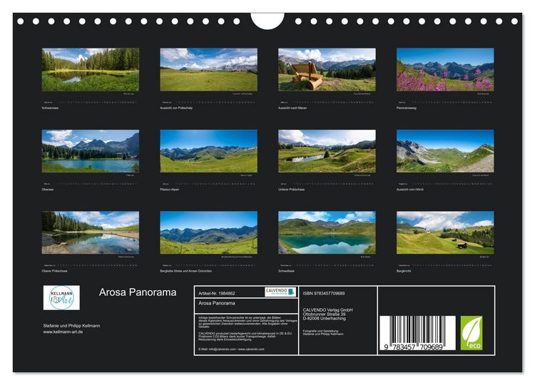 Produktbild: Arosa Panorama (Wandkalender 2026 DIN A4 quer), CALVENDO Monatskalender