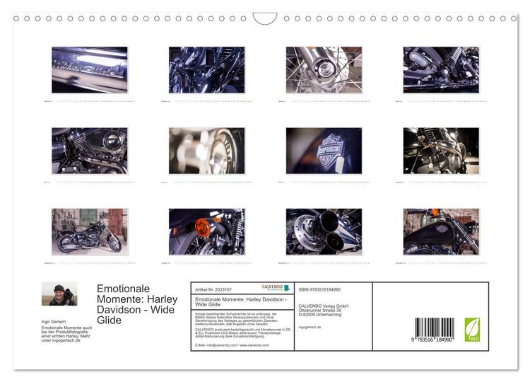 Produktbild: Emotionale Momente: Harley Davidson - Wide Glide (Wandkalender 2026 DIN A3 quer), CALVENDO Monatskalender