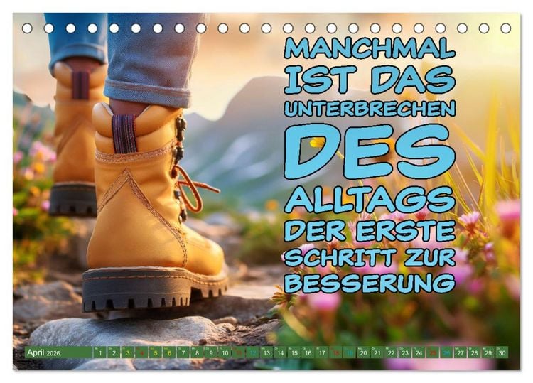 Produktbild: Gute Besserung - mit coolen Spr&uuml;chen (Tischkalender 2026 DIN A5 quer), CALVENDO Monatskalender