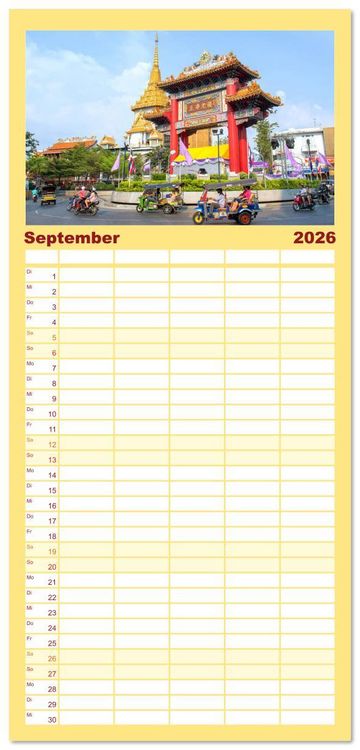 Produktbild: Familienplaner 2026 - BANGKOK Hauptstadt von Thailand mit 5 Spalten (Wandkalender, 21 x 45 cm) CALVENDO