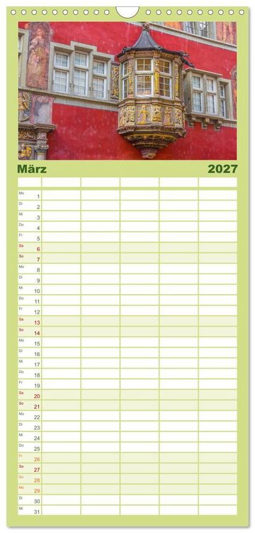 Produktbild: Familienplaner 2027 - Schaffhausen - n&ouml;rdlichste Stadt der Schweiz mit 5 Spalten (Wandkalender, 21 x 45 cm) CALVENDO