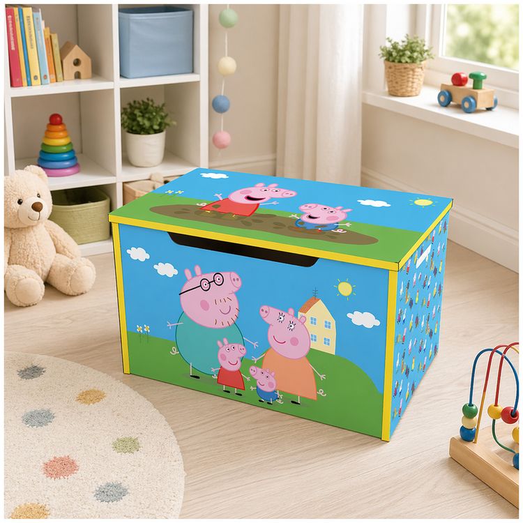 Produktbild: HTI-Living Peppa Pig Spielzeugkiste mit Deckel Kinder Aufbewahrungsbox Hellblau