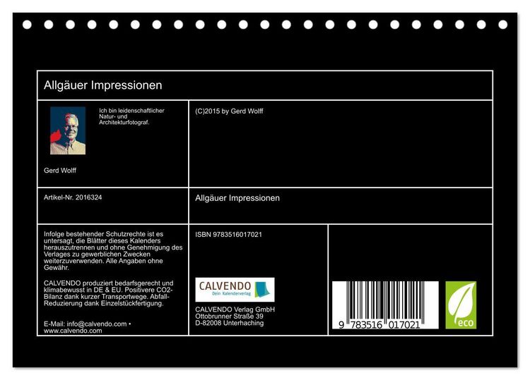 Produktbild: Allg&auml;uer Impressionen (Tischkalender 2026 DIN A5 quer), CALVENDO Monatskalender