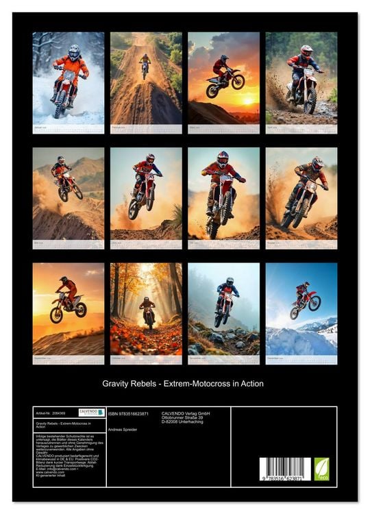 Produktbild: Gravity Rebels - Extrem-Motocross in Action (Wandkalender 2026 DIN A3 hoch), CALVENDO Monatskalender