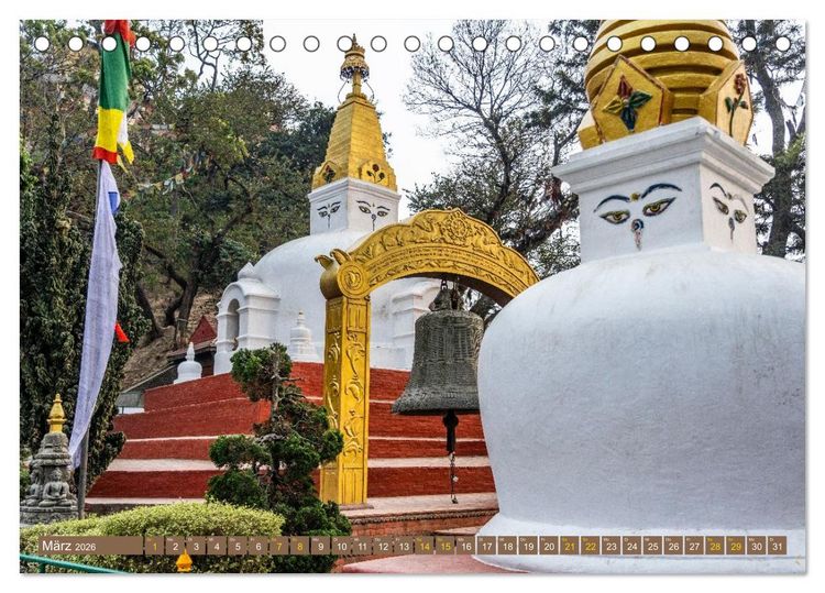 Produktbild: K&ouml;nigsst&auml;tte im Kathmandutal (Tischkalender 2026 DIN A5 quer), CALVENDO Monatskalender