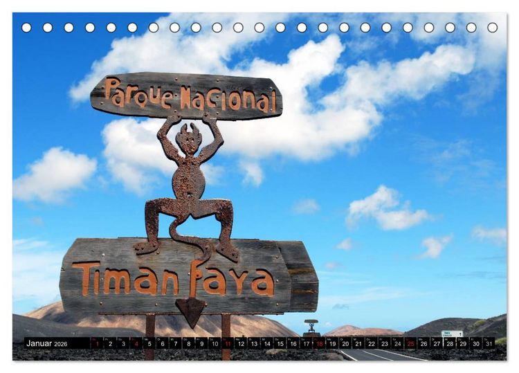 Produktbild: Lanzarote - Kanarische Inseln (Tischkalender 2026 DIN A5 quer), CALVENDO Monatskalender