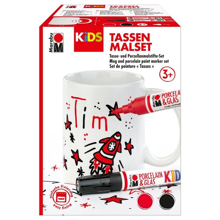 Produktbild: Marabu KiDS Porcelain und Glaspainter Tassen Malset Tim