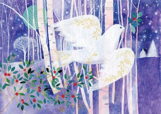 Produktbild: Watercolor Dove Deluxe Boxed Holiday Cards (20 Cards, 21 Self-Sealing Envelopes)