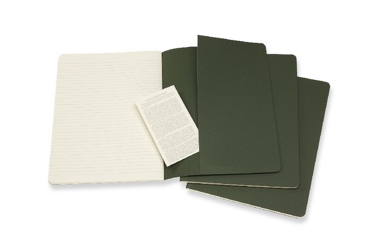 Produktbild: MOLESKINE CAHIER XL, 3ER SET, LINIERT, KARTONEINBAND, MYRTENGR&Uuml;N