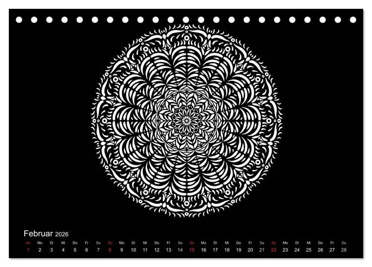 Produktbild: Entspannung und Ruhe durch Mandalas (Tischkalender 2026 DIN A5 quer), CALVENDO Monatskalender