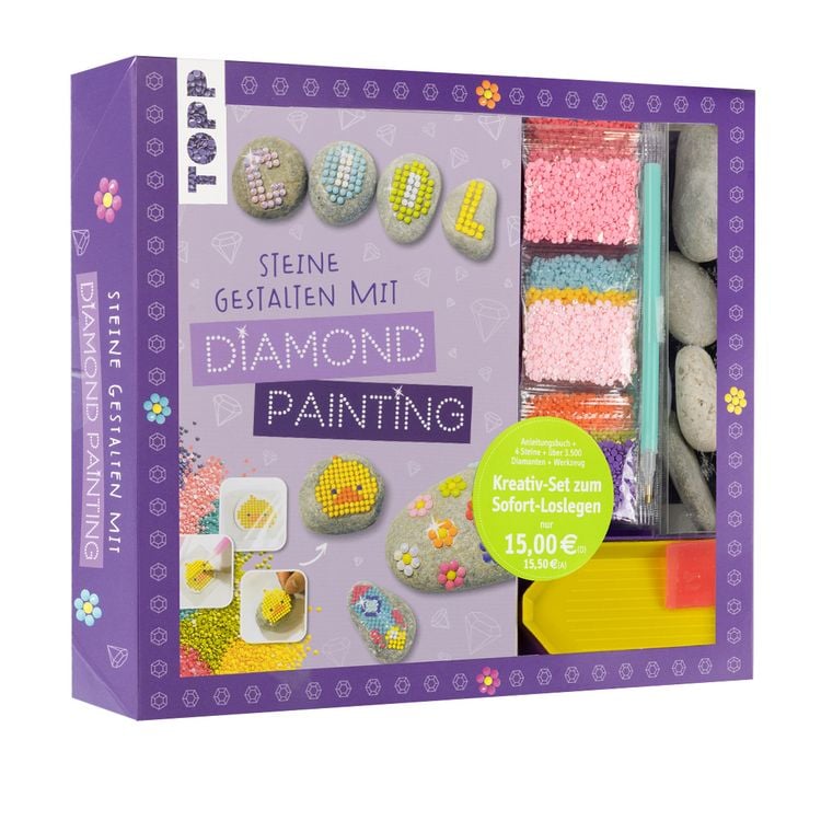 Produktbild: Kreativ-Set Steine gestalten mit Diamond Painting