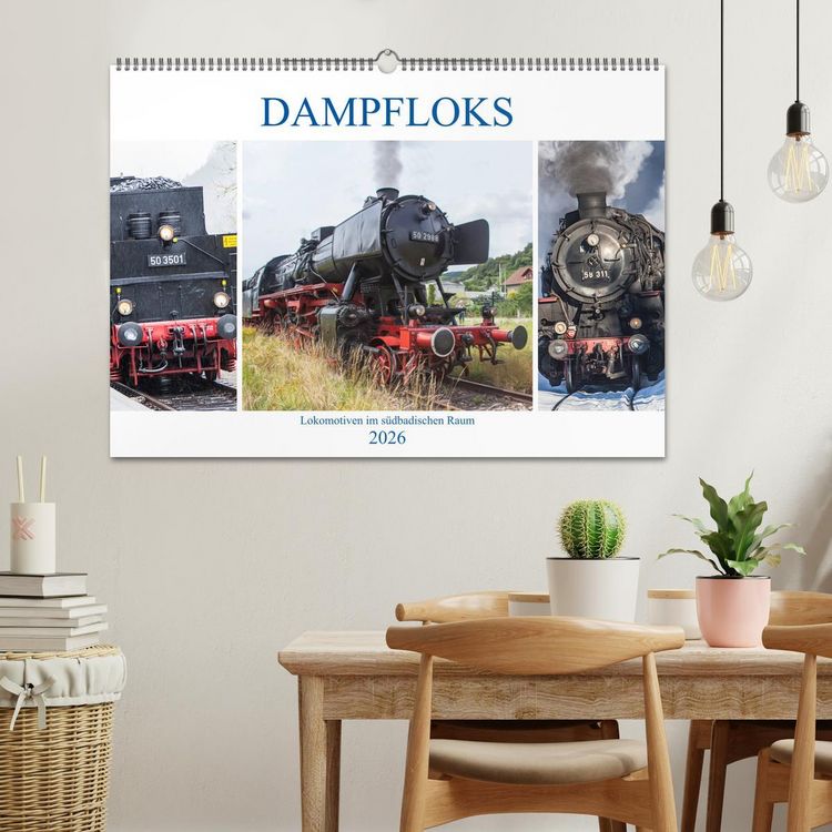 Produktbild: Dampfloks im s&uuml;dbadischen Raum (Wandkalender 2026 DIN A2 quer), CALVENDO Monatskalender