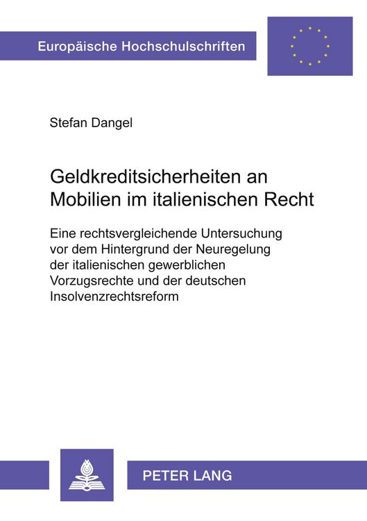Produktbild: Geldkreditsicherheiten an Mobilien im italienischen Recht
