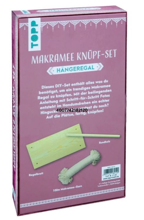 Produktbild: Makramee Kn&uuml;pf-Set H&auml;ngeregal
