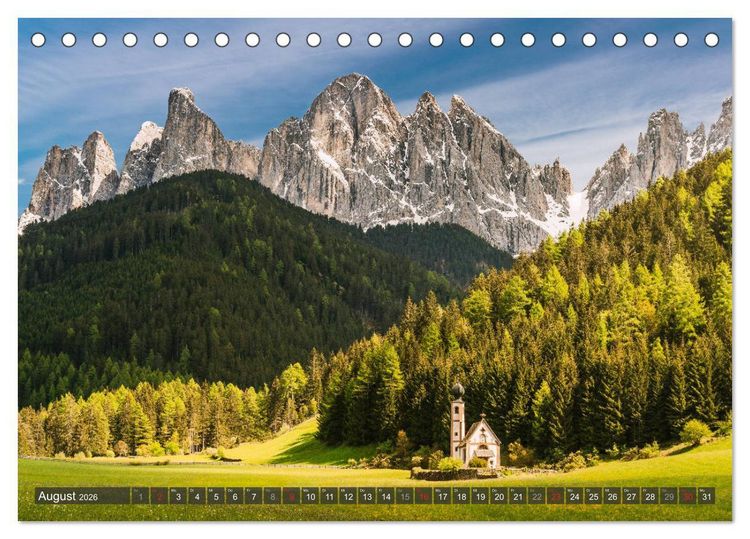 Produktbild: Dolomiten - Traumhafte Berglandschaften (Tischkalender 2026 DIN A5 quer), CALVENDO Monatskalender