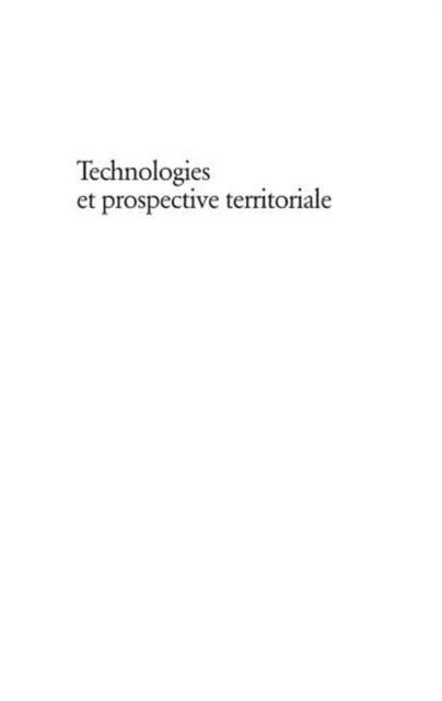 Produktbild: Technologies et prospective territoriale