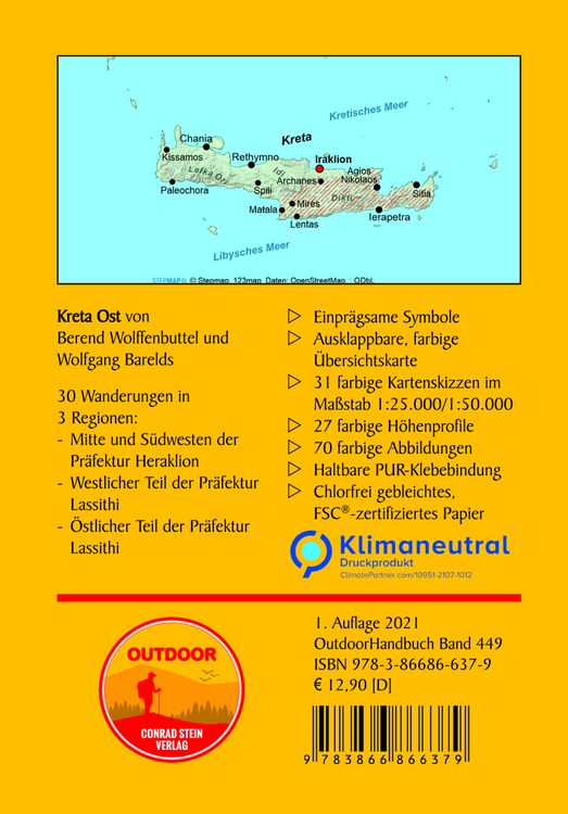 Produktbild: Kreta Ost 30 Wanderungen zu einsamen Bergen und wilden Schluchten