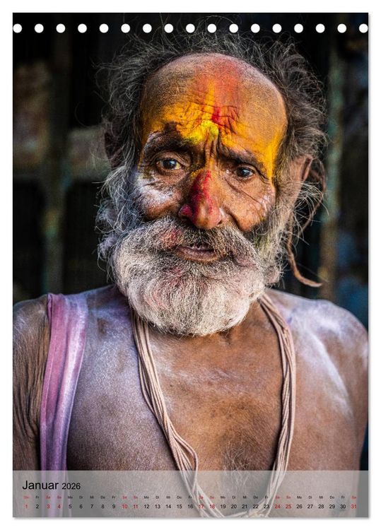 Produktbild: Menschen in Indien (Tischkalender 2026 DIN A5 hoch), CALVENDO Monatskalender