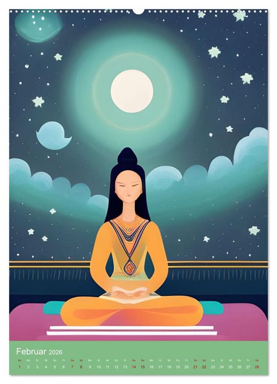 Produktbild: Meditation verbindet (hochwertiger Premium Wandkalender 2026 DIN A2 hoch), Kunstdruck in Hochglanz