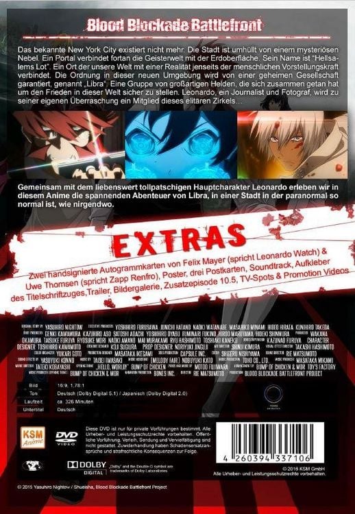 Produktbild: Blood Blockade Battlefront Vol.1-3 [SLE] [3 DVDs] (+ CD-Soundtrack)
