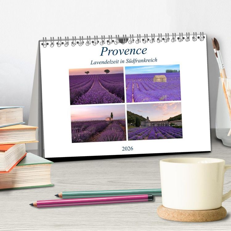 Produktbild: Provence, Lavendelzeit in S&uuml;dfrankreich (Tischkalender 2026 DIN A5 quer), CALVENDO Monatskalender