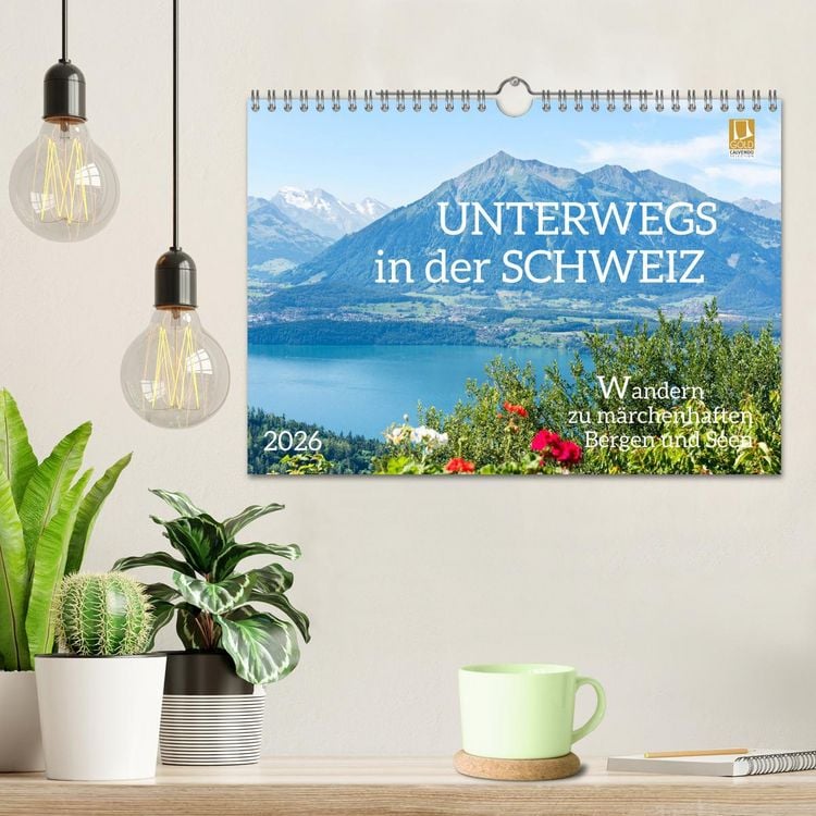Produktbild: Unterwegs in der Schweiz: Wandern zu m&auml;rchenhaften Bergen und Seen (Wandkalender 2026 DIN A4 quer), CALVENDO Monatskalender