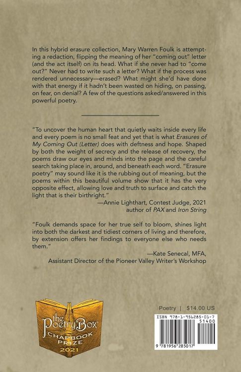 Produktbild: Erasures of My Coming Out (Letter)