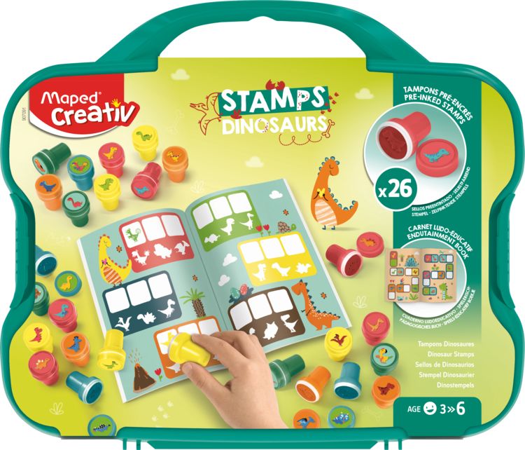 Produktbild: Maped Dino-Stempel 26 St&uuml;ck im Kunststoffkoffer