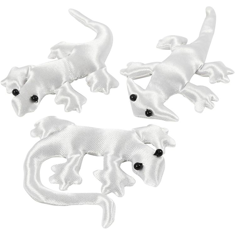 Produktbild: Creativ Company Echsen, Gr&ouml;&szlig;e 10-14 cm, Wei&szlig;, 3 Stk