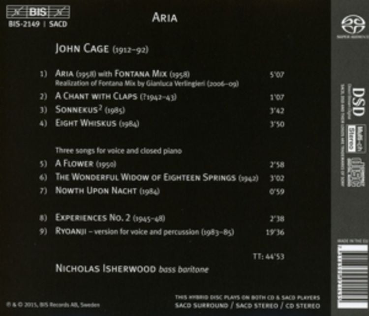 Produktbild: Aria-Vokalmusik von John Cage