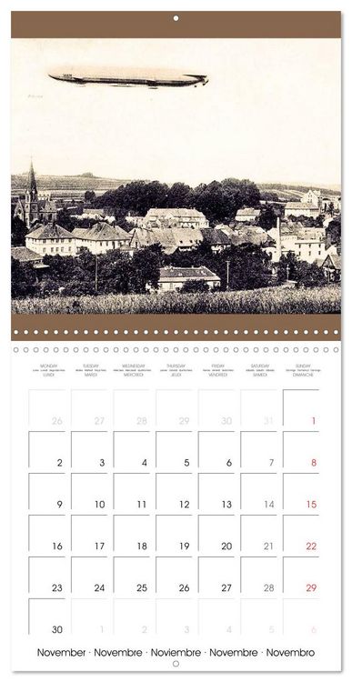 Produktbild: Airships &ndash; Zeppelins on historic postcards (Wall Calendar 2026 12 &times; 12 Inch) CALVENDO 12 Month Wall Calendar