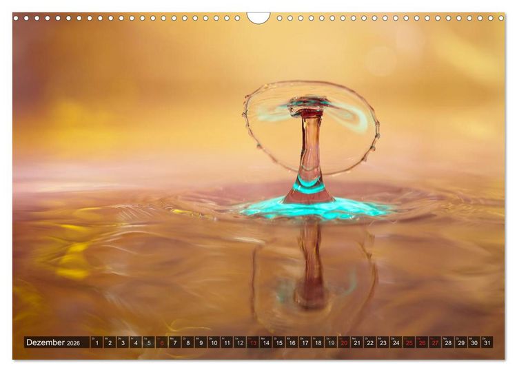 Produktbild: Wassertropfen Kunst Fotografie (Wandkalender 2026 DIN A3 quer), CALVENDO Monatskalender
