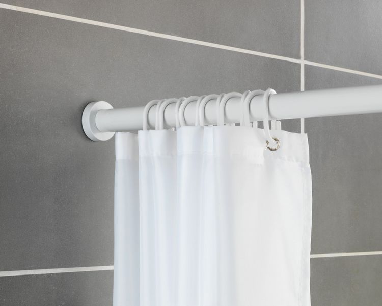 Produktbild: Teleskop-Duschstange Mod. Luz 110 - 185 cm, Wei&szlig;, ausziehbar, aus rostfreiem Aluminium