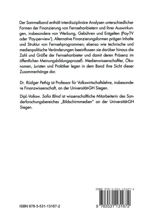 Produktbild: Fernsehfinanzierung