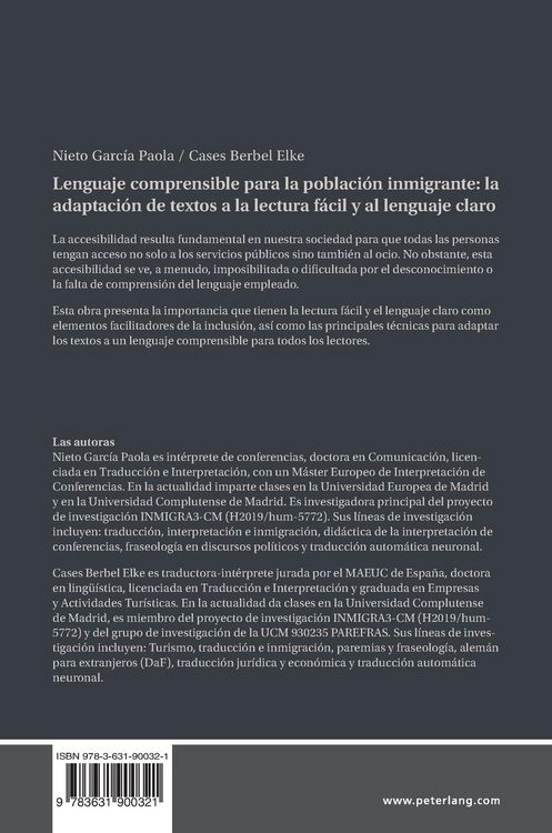 Produktbild: Lenguaje comprensible para la poblaci&oacute;n inmigrante: la adaptaci&oacute;n de textos a la lectura f&aacute;cil y al lenguaje claro