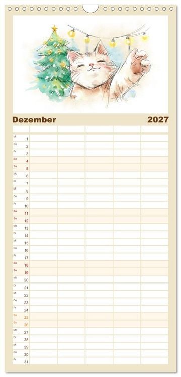 Produktbild: Familienplaner 2027 - Kleine Schnurr-Momente f&uuml;rs Herz mit 5 Spalten (Wandkalender, 21 x 45 cm) CALVENDO