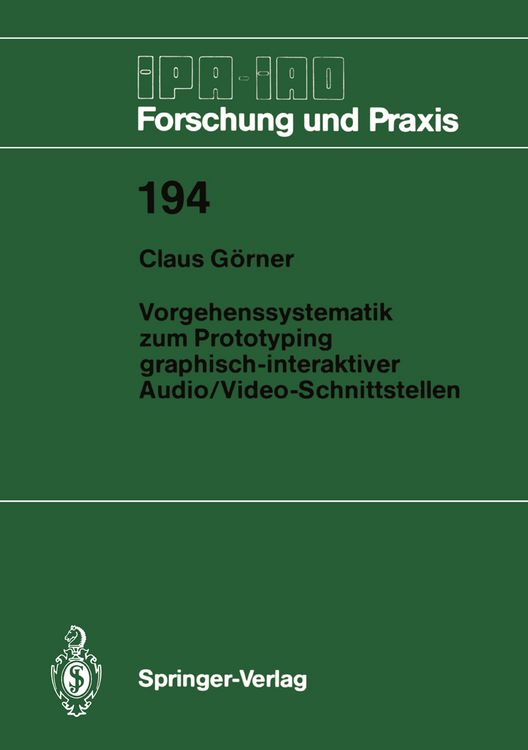 Produktbild: Vorgehenssystematik zum Prototyping graphisch-interaktiver Audio/Video-Schnittstellen