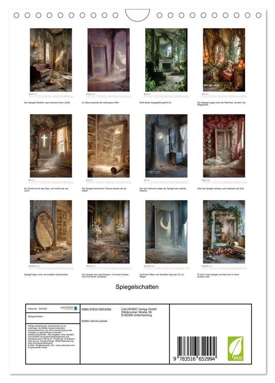 Produktbild: Spiegelschatten (Wandkalender 2026 DIN A4 hoch), CALVENDO Monatskalender