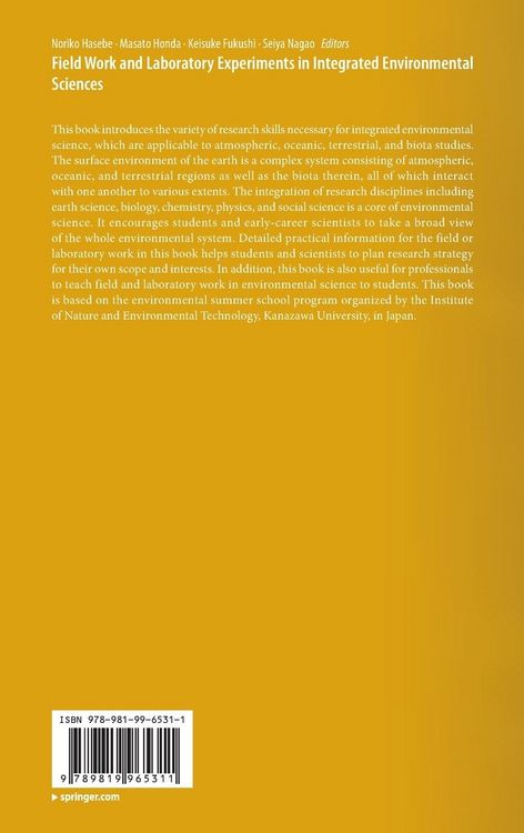 Produktbild: Field Work and Laboratory Experiments in Integrated Environmental Sciences