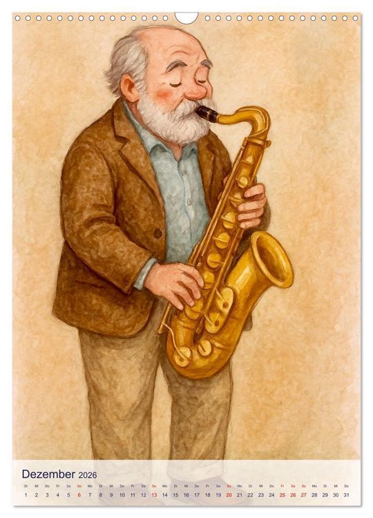 Produktbild: Saxophonisten. Eine Hommage an die Magie des Saxophons (Wandkalender 2026 DIN A3 hoch), CALVENDO Monatskalender