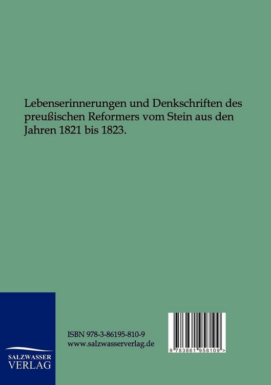 Produktbild: Lebenserinnerungen und Denkschriften