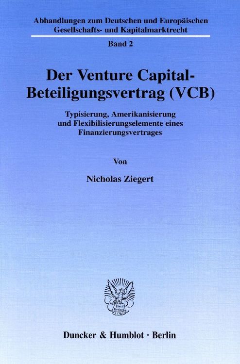 Produktbild: Der Venture Capital-Beteiligungsvertrag (VCB).