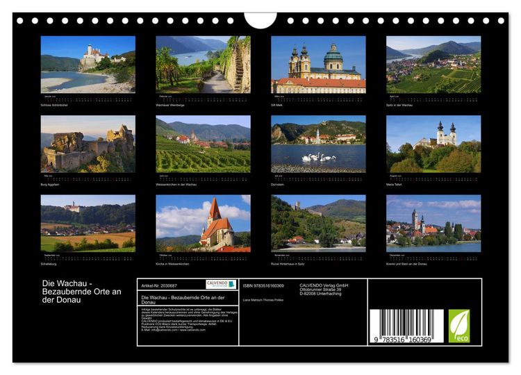 Produktbild: Die Wachau - Bezaubernde Orte an der Donau (Wandkalender 2026 DIN A4 quer), CALVENDO Monatskalender