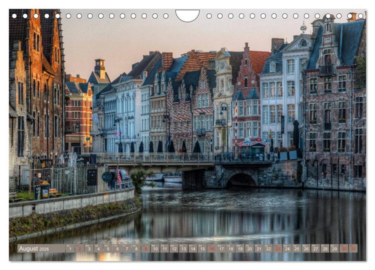Produktbild: Bruges and Ghent, a photographic city tour in Flanders. (Wall Calendar 2026 DIN A4 landscape), CALVENDO 12 Month Wall Calendar