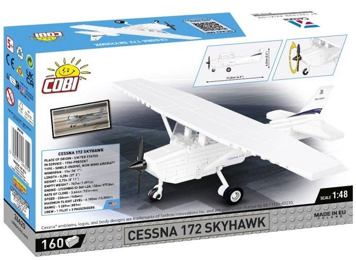 Produktbild: COBI 26620 - Cessna 172 Skyhawk-White, Ma&szlig;stab 1:48, Bausatz, 160 Klemmbausteine